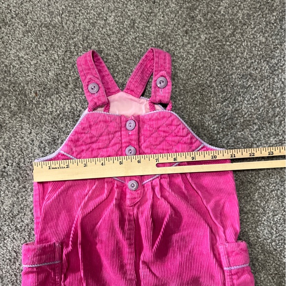 Vintage corduroy overalls girls 3T pink purple jumper romper USA girly 90s - Picture 11 of 16